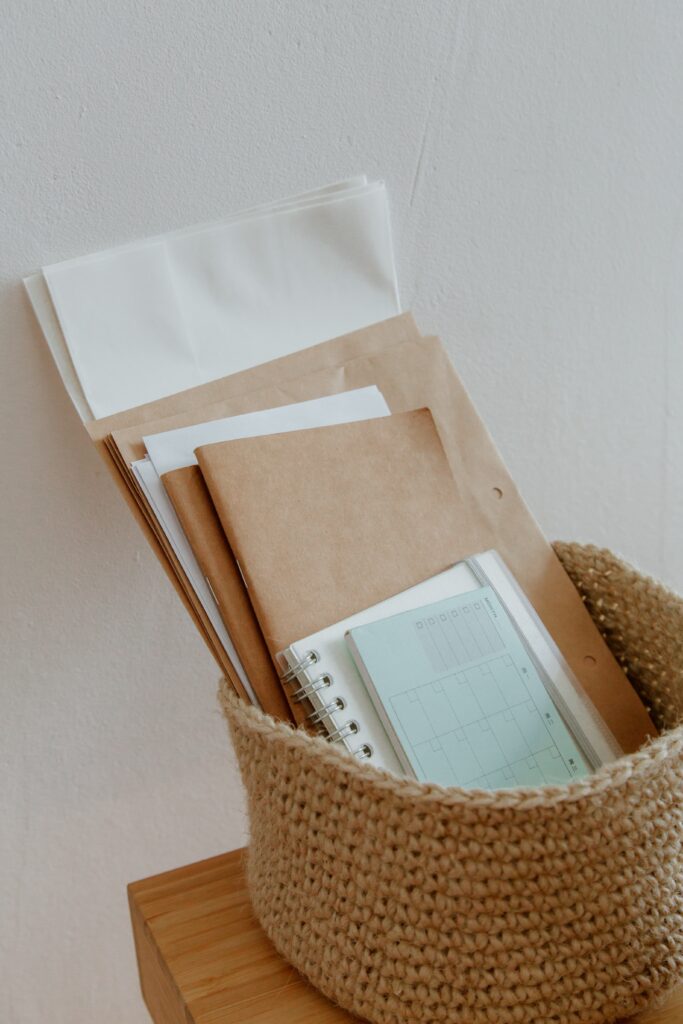 Simple Easy Ways To Organize Paperwork: Get To It Later Basket